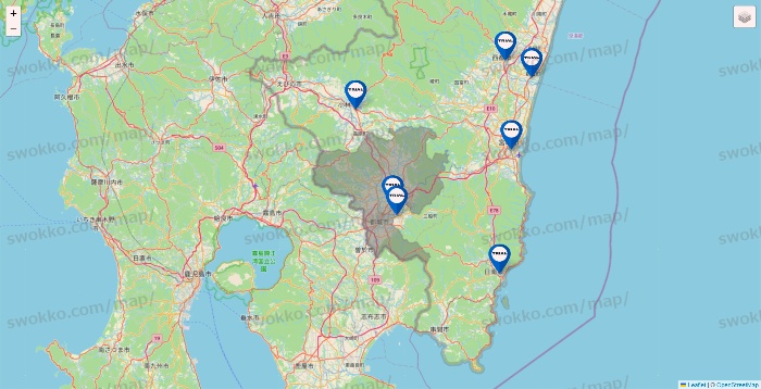 宮崎県のトライアル（TRIAL）の店舗地図