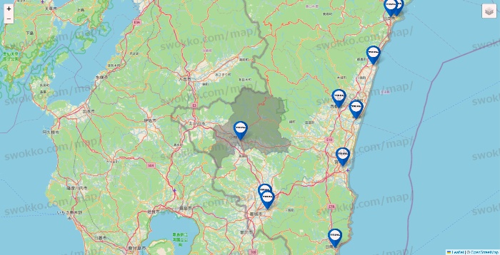 宮崎県のトライアル（TRIAL）の店舗地図