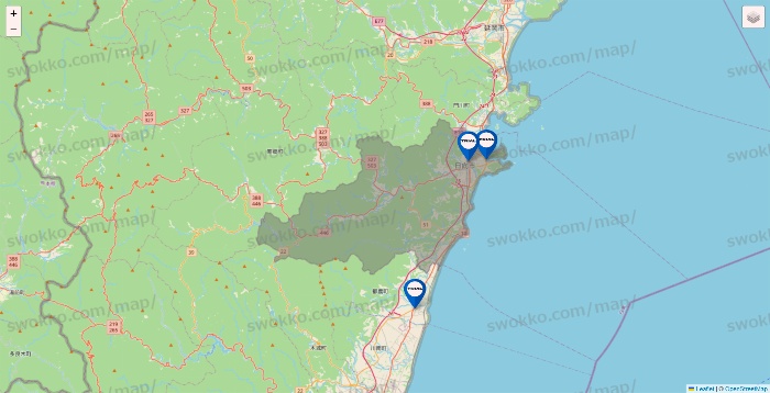 宮崎県のトライアル（TRIAL）の店舗地図