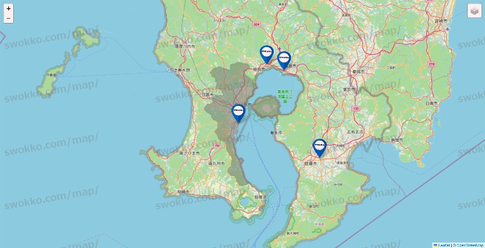 鹿児島県のトライアル（TRIAL）の店舗地図