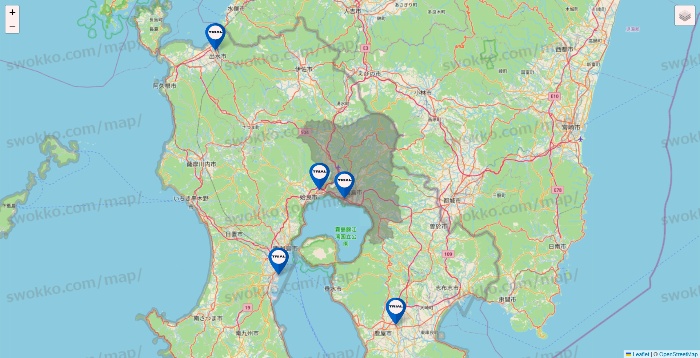 鹿児島県のトライアル（TRIAL）の店舗地図