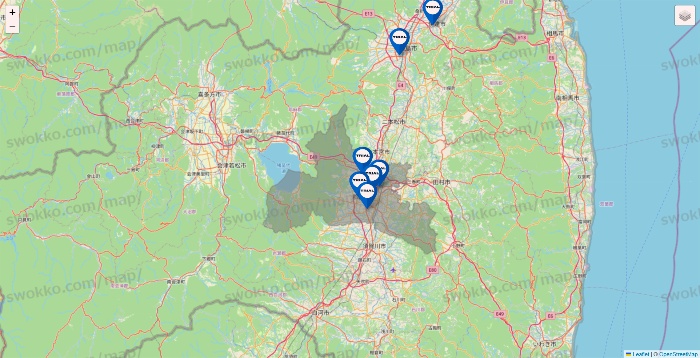 福島県のトライアル（TRIAL）の店舗地図