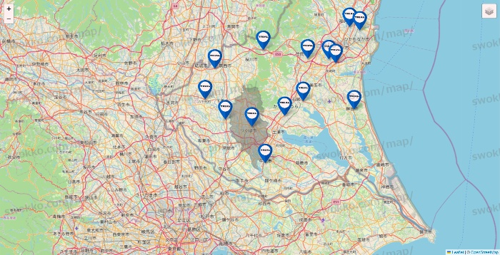 茨城県のトライアル（TRIAL）の店舗地図