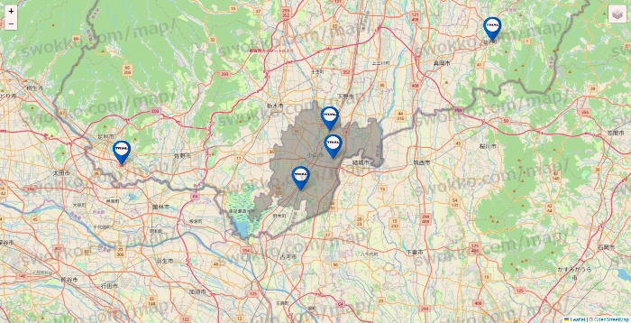 栃木県のトライアル（TRIAL）の店舗地図