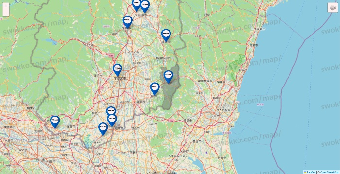 栃木県のトライアル（TRIAL）の店舗地図