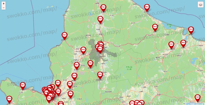 北海道のつぼ八の店舗地図