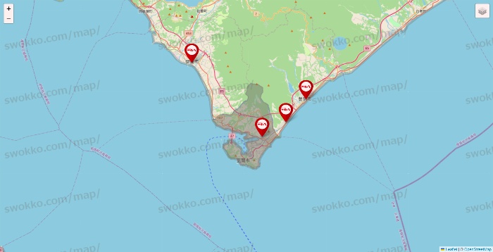 北海道のつぼ八の店舗地図