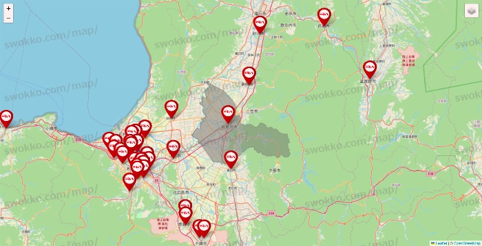 北海道のつぼ八の店舗地図