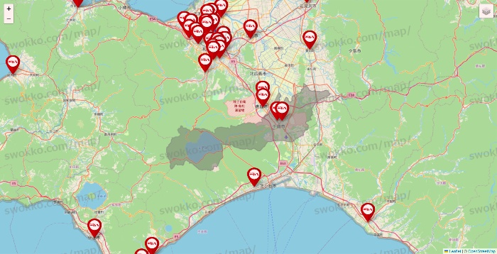 北海道のつぼ八の店舗地図