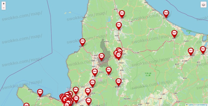 北海道のつぼ八の店舗地図