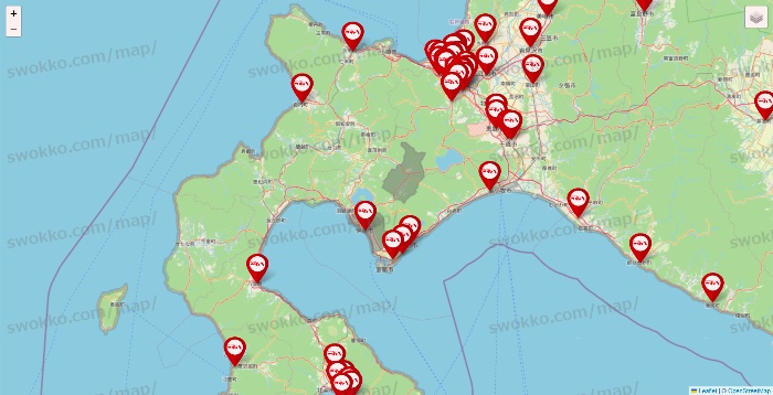 北海道のつぼ八の店舗地図