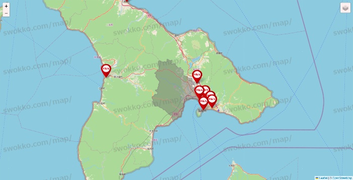 北海道のつぼ八の店舗地図