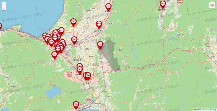 北海道のつぼ八の店舗地図