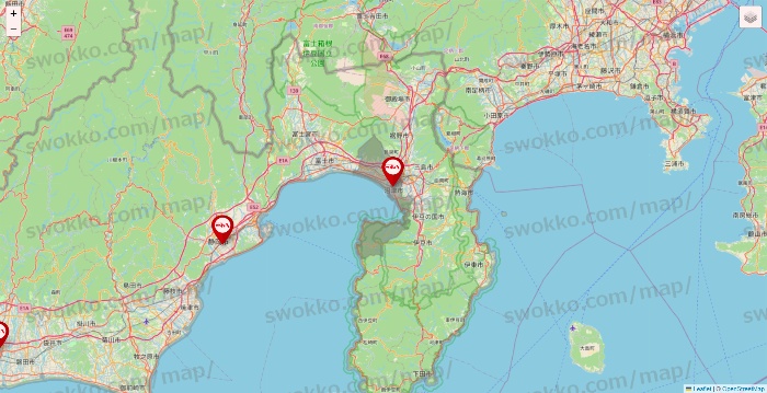 静岡県のつぼ八の店舗地図