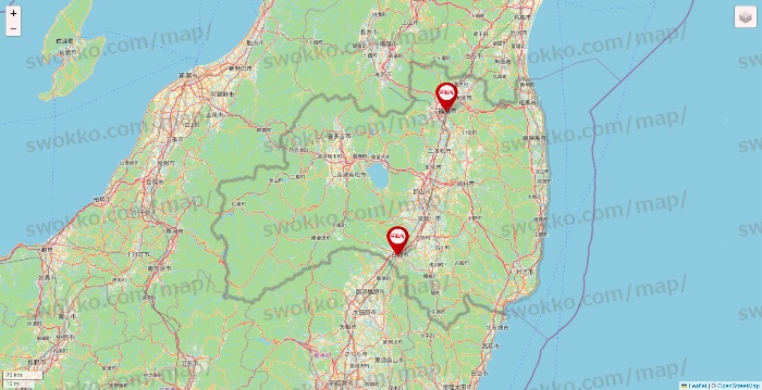 福島県のつぼ八の店舗地図