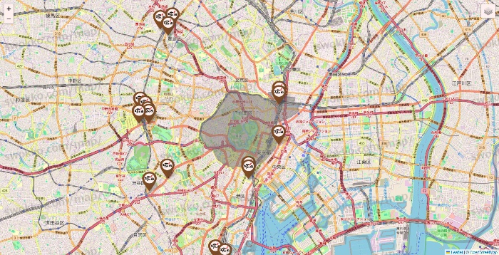 東京都の塚田農場の店舗地図