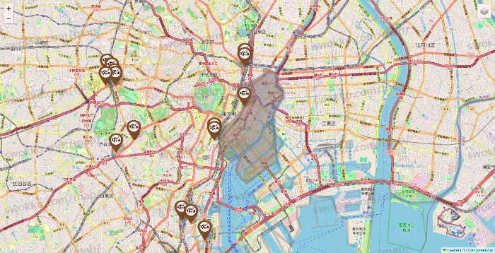 東京都の塚田農場の店舗地図