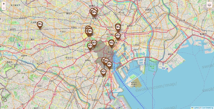 東京都の塚田農場の店舗地図