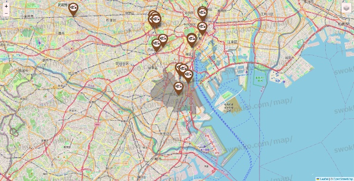 東京都の塚田農場の店舗地図