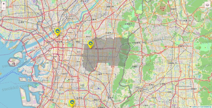 大阪府の釣り具のBunBunの店舗地図