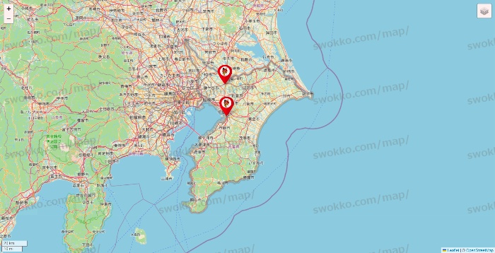 千葉県の釣りのポイントの店舗地図