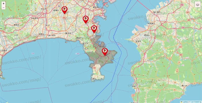 神奈川県の釣りのポイントの店舗地図