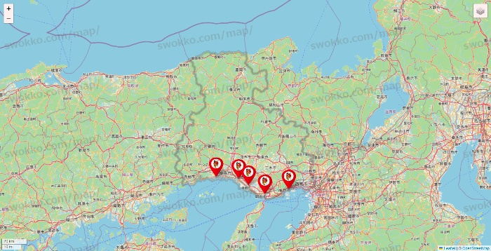 兵庫県の釣りのポイントの店舗地図