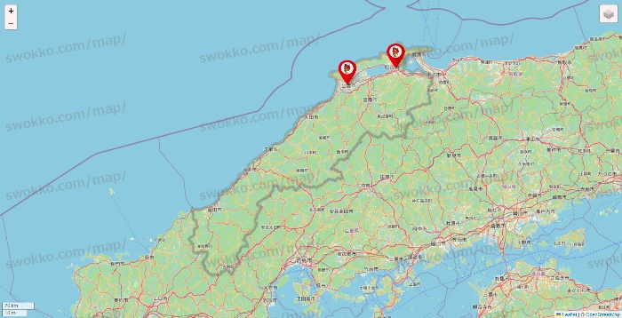 島根県の釣りのポイントの店舗地図