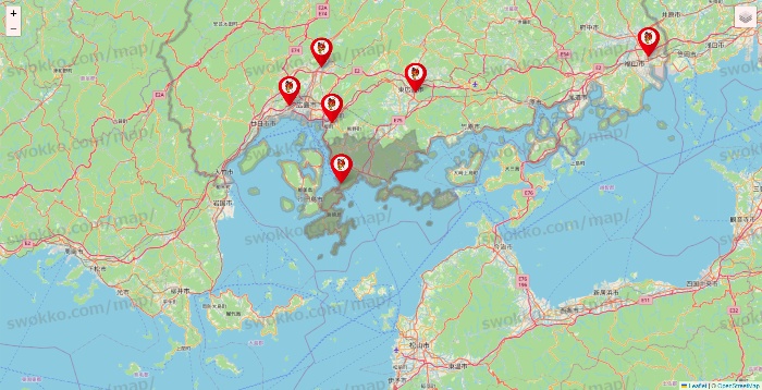 広島県の釣りのポイントの店舗地図