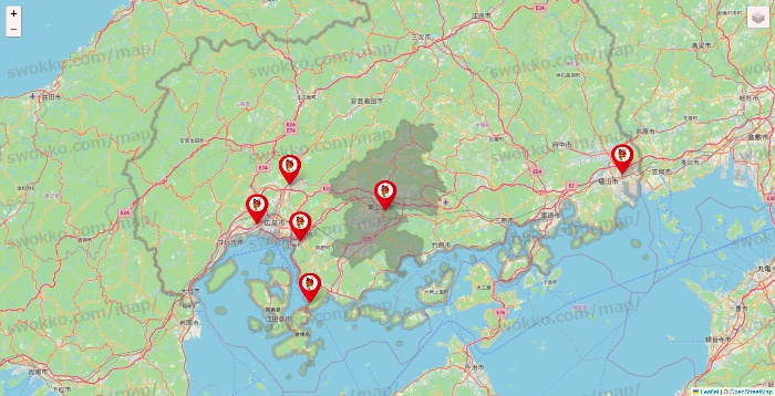 広島県の釣りのポイントの店舗地図