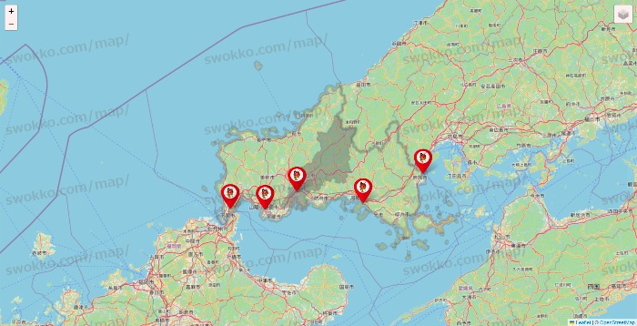 山口県の釣りのポイントの店舗地図