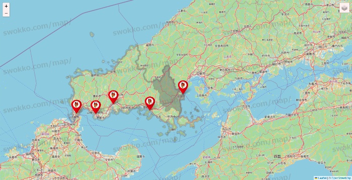 山口県の釣りのポイントの店舗地図