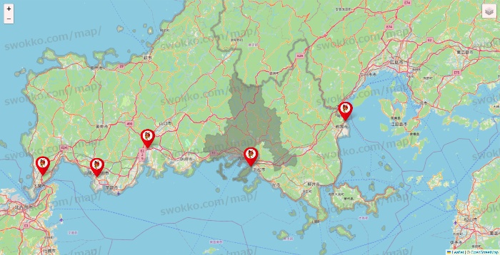 山口県の釣りのポイントの店舗地図