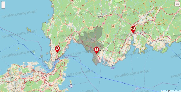 山口県の釣りのポイントの店舗地図