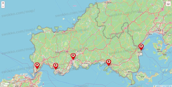 山口県の釣りのポイントの店舗地図