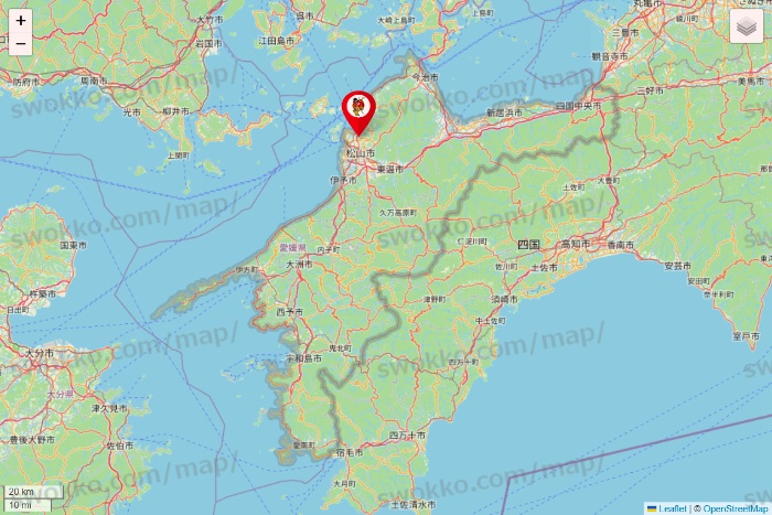 愛媛県の釣りのポイントの店舗地図