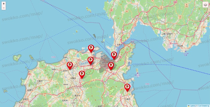 福岡県の釣りのポイントの店舗地図