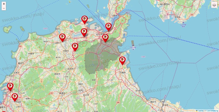 福岡県の釣りのポイントの店舗地図