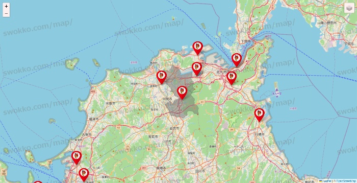 福岡県の釣りのポイントの店舗地図