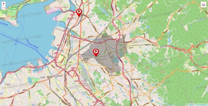 福岡県の釣りのポイントの店舗地図