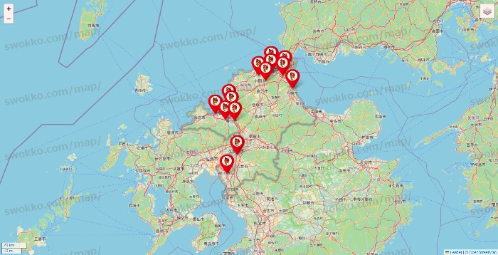 福岡県の釣りのポイントの店舗地図