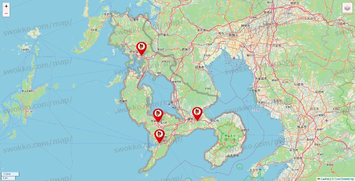 長崎県の釣りのポイントの店舗地図