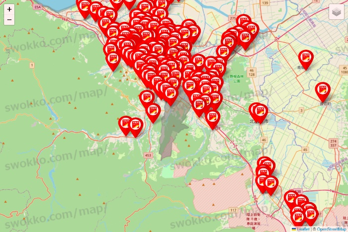 北海道のツルハドラッグ系の店舗地図