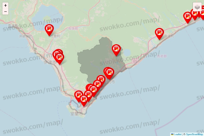北海道のツルハドラッグ系の店舗地図