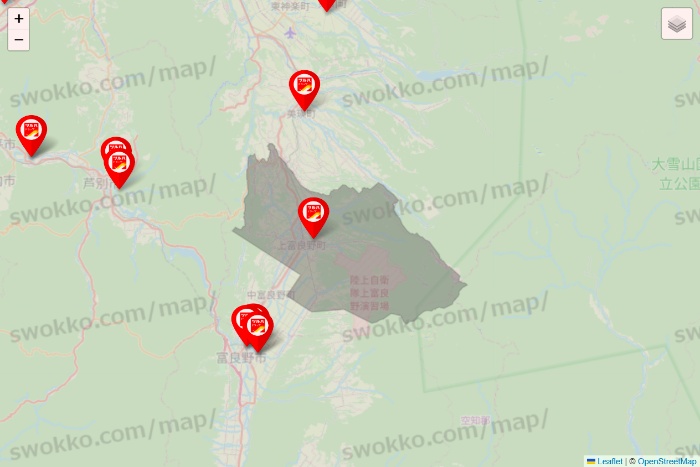 北海道のツルハドラッグ系の店舗地図