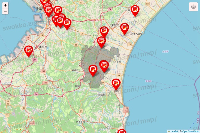 千葉県のツルハドラッグ系の店舗地図