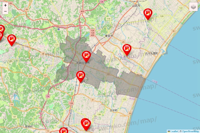 千葉県のツルハドラッグ系の店舗地図