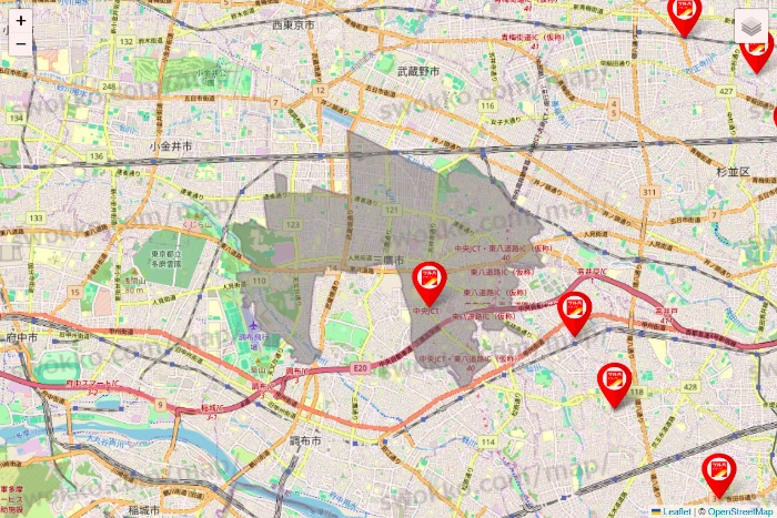 東京都のツルハドラッグ系の店舗地図