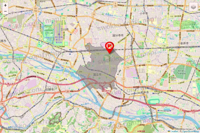 東京都のツルハドラッグ系の店舗地図