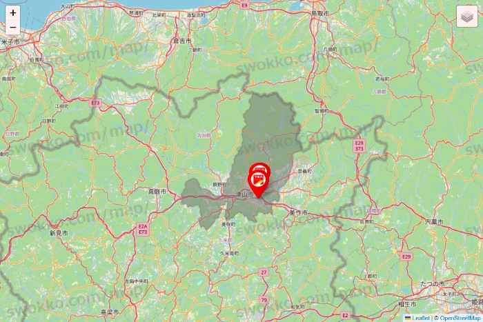 岡山県のツルハドラッグ系の店舗地図